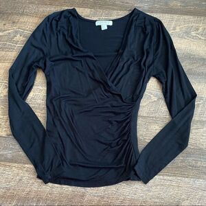 FOREVER 21 Long Sleeves Black Cotton Top - EUC - Size S